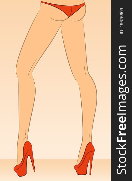 Beautiful womanish feet,illustration for a design