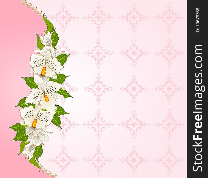 Background with beautiful orchids for a design