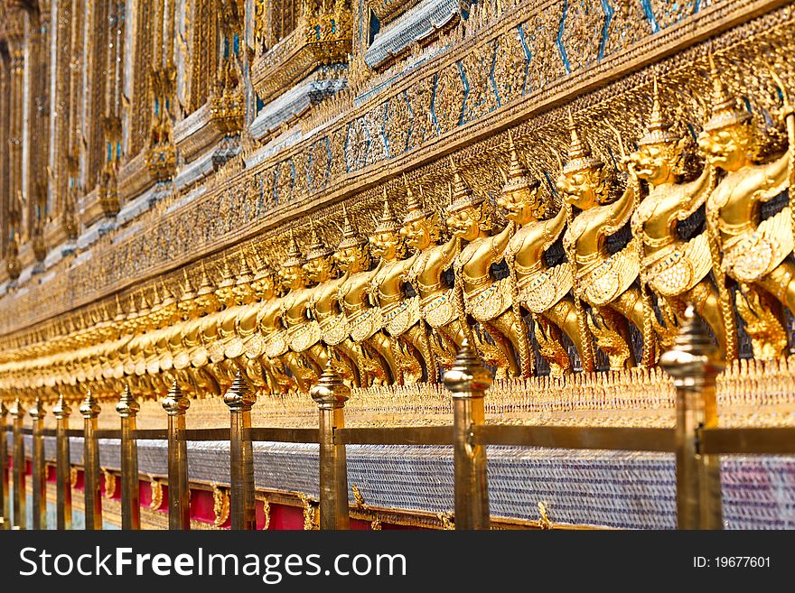 Ancient demon decoration at Wat Prakaew Bangkok Thailand. Ancient demon decoration at Wat Prakaew Bangkok Thailand