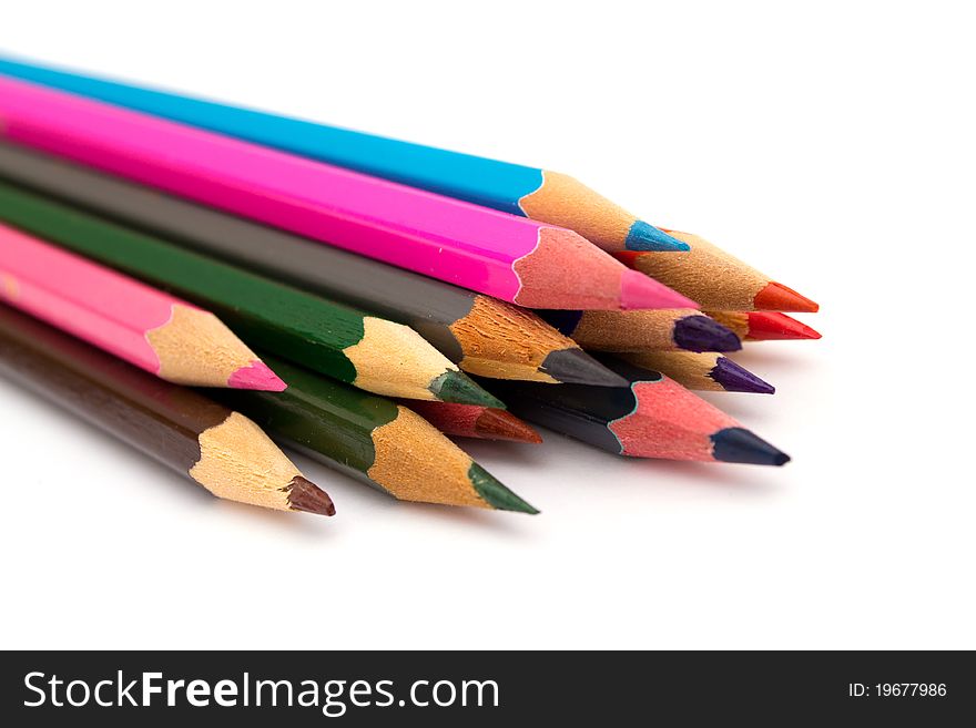 Color pencils isolated on white. Color pencils isolated on white