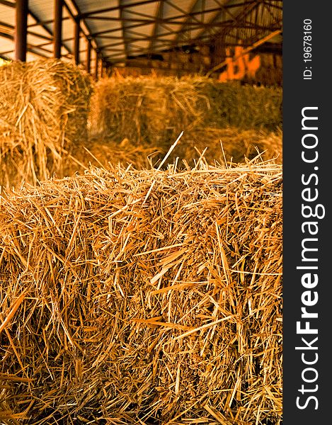 Hay pile in farm at thailand