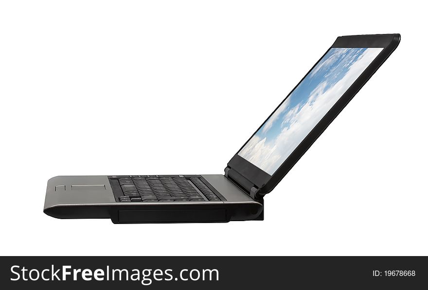 Laptop on white background with clipping path