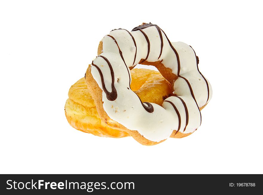 Donut is isolated in white background