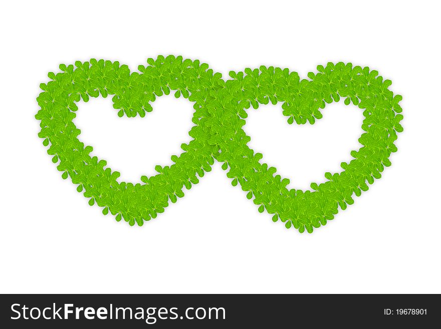 Frame leaf green heart background. Frame leaf green heart background.