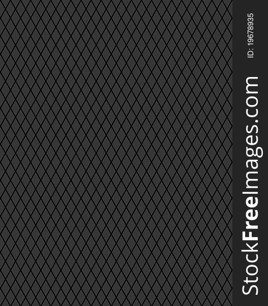 Decorative black rhomboid grid on gray background. Decorative black rhomboid grid on gray background