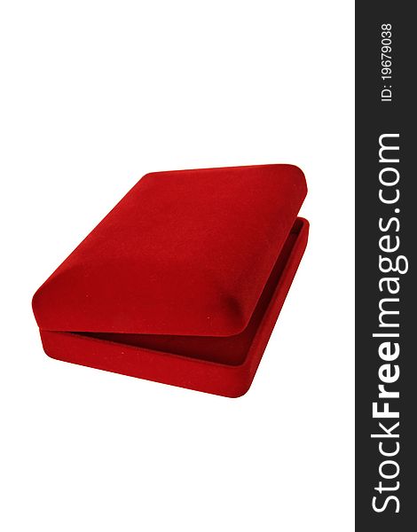 Red velvet box isolated on white background. Red velvet box isolated on white background