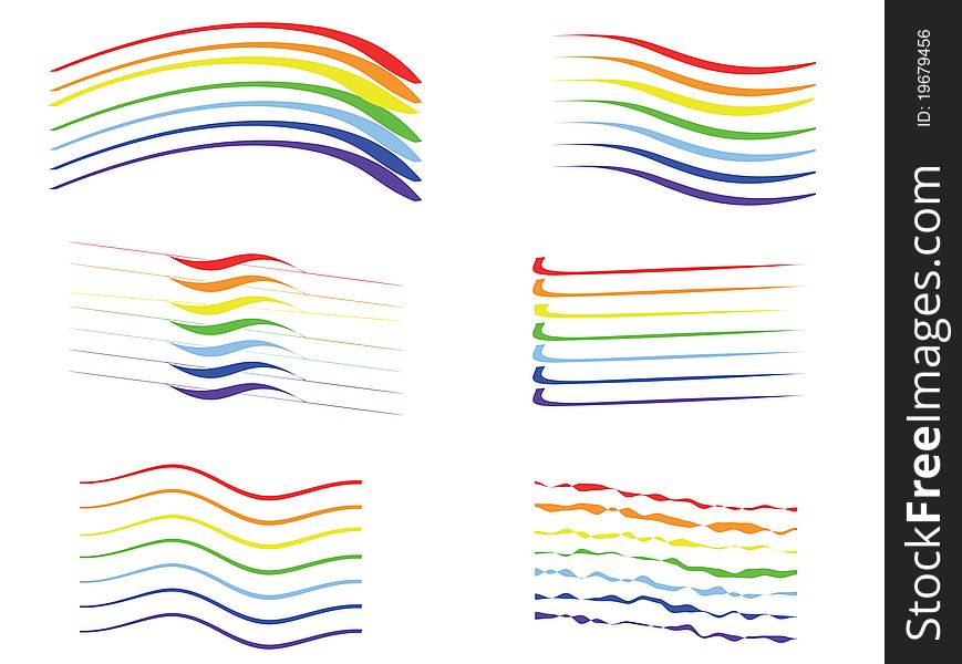 Set of the rainbow stripes. Set of the rainbow stripes.