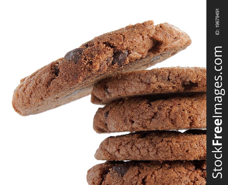 A bunch of stack chocolate cookies. A bunch of stack chocolate cookies