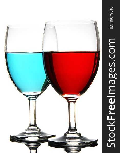 Two Wine Glass And Two Color