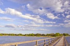 Wooden Bridge On Lake Stock Image