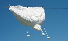 Baby Shawl Drying On Line. Royalty Free Stock Images