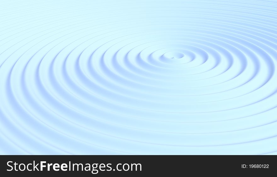 Circular waves, rings on water. Blue background