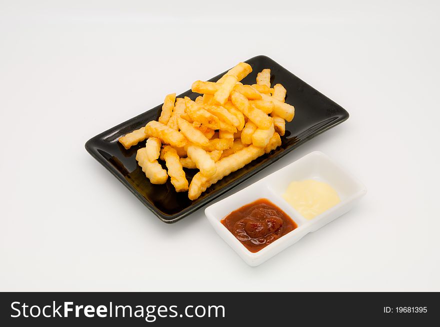 French fries on white back ground