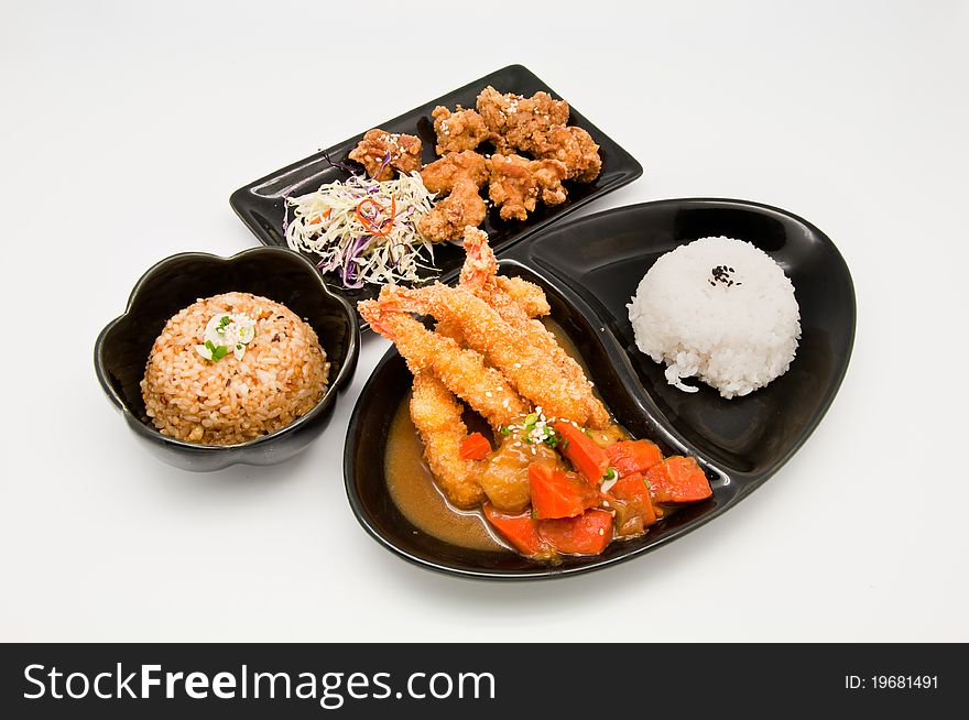 Japanese food,Shrimp tempura,Chicken Teriyaki