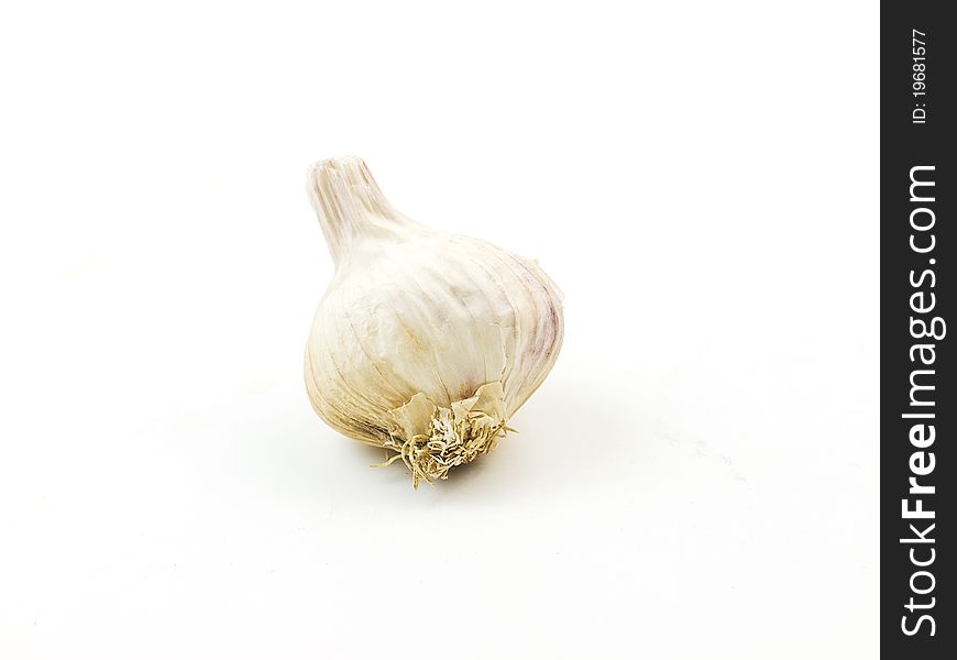 A garlic on white background