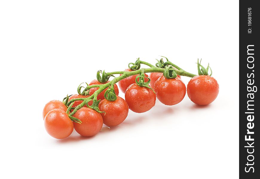 Cherry tomatoes on white background. Cherry tomatoes on white background