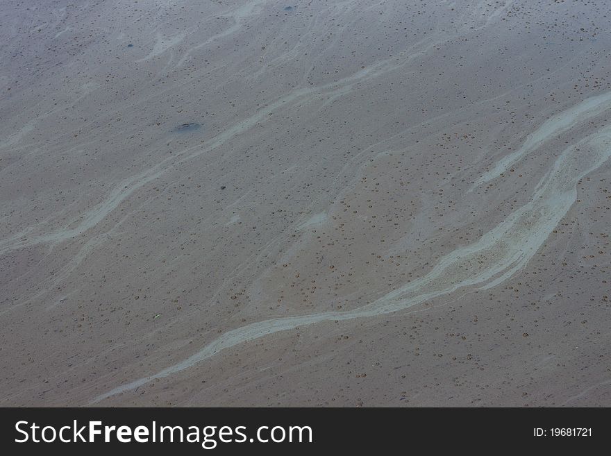 Traces on the river surface after rain