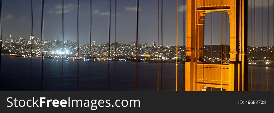 Golden gate bridge at night, San Francisco. Golden gate bridge at night, San Francisco