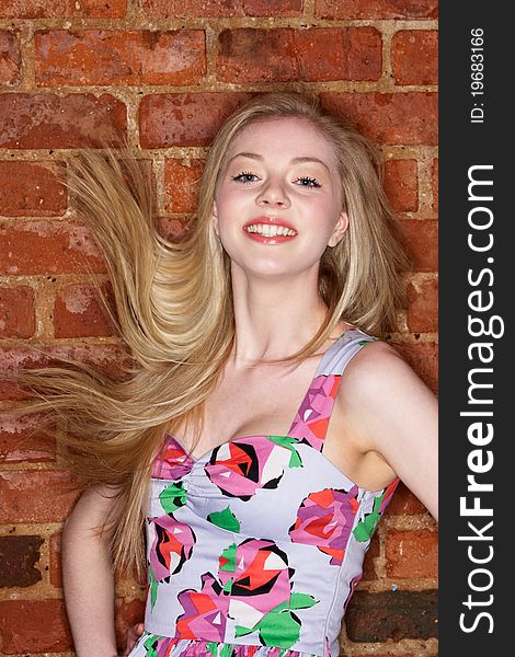 Portrait of young woman smiling at camera