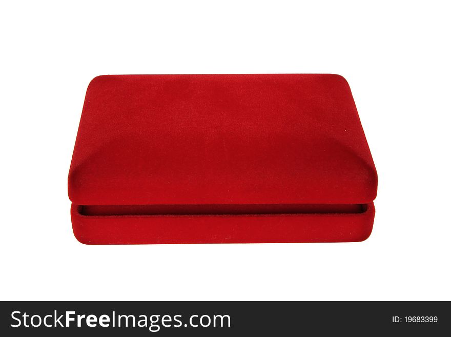 Red velvet box isolated on white background. Red velvet box isolated on white background