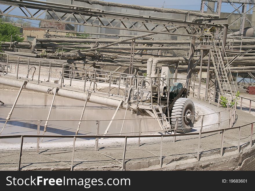 Cement Mixer At A Cement Plant. Russia