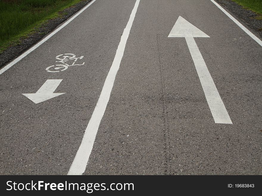 Bicycle lane and walkway