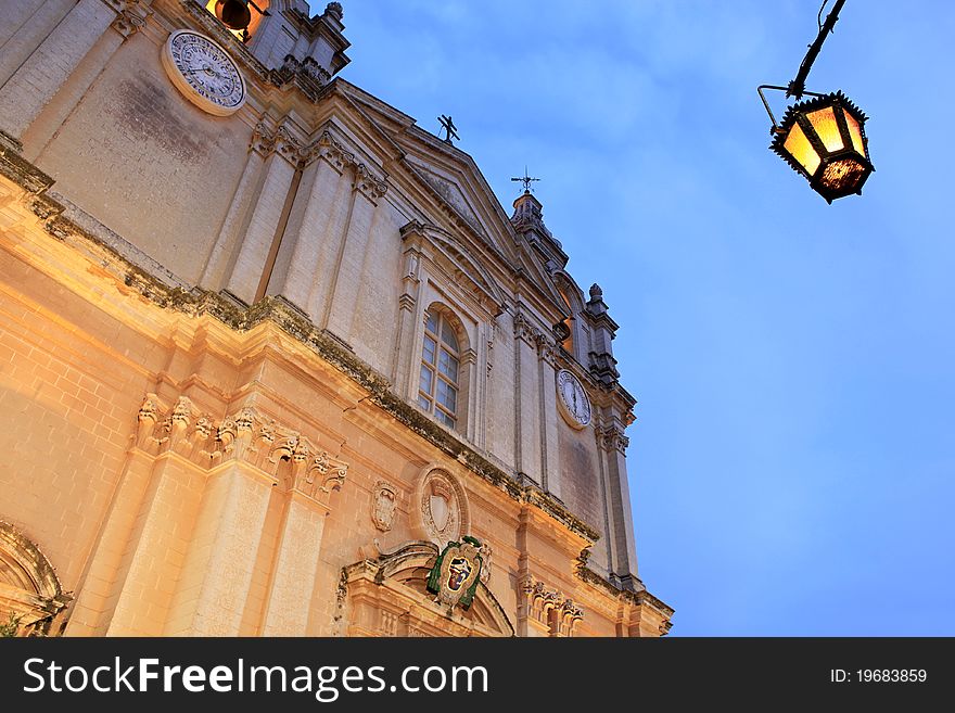 Mdina Cathedral - from below view