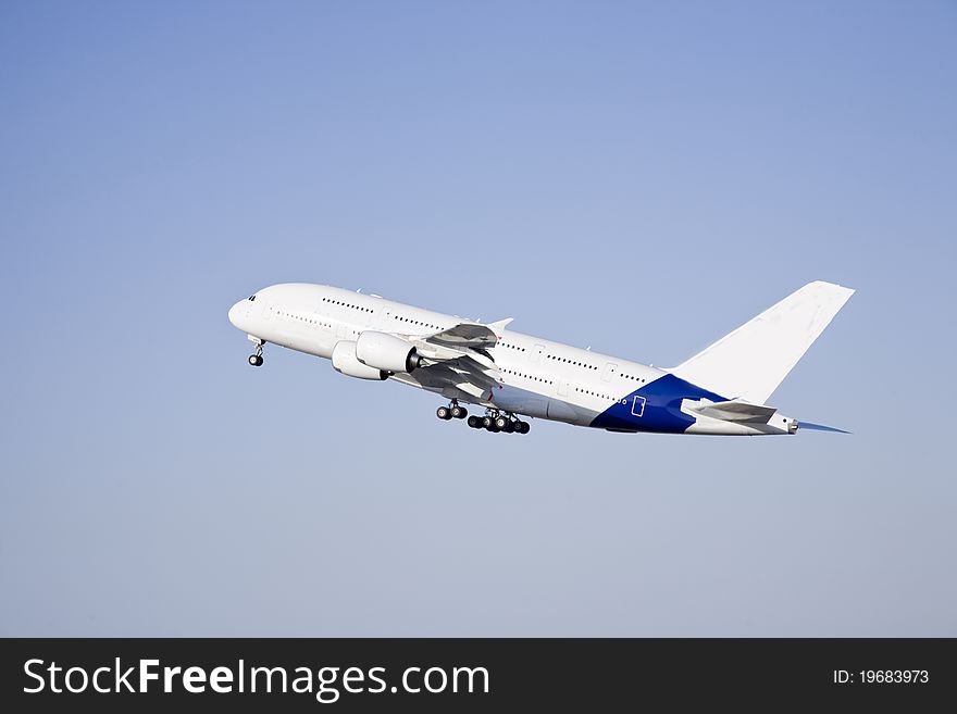 Aircraft taking off from the airport runway. Aircraft taking off from the airport runway