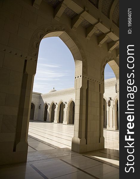 Marble mosque with islamic architecture