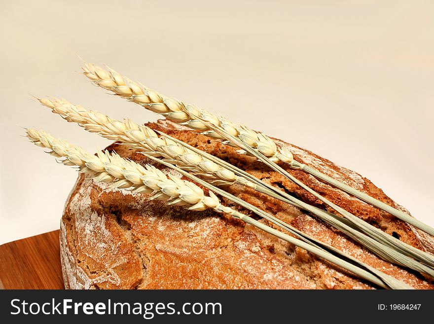 Crusty bread with yellow wheat