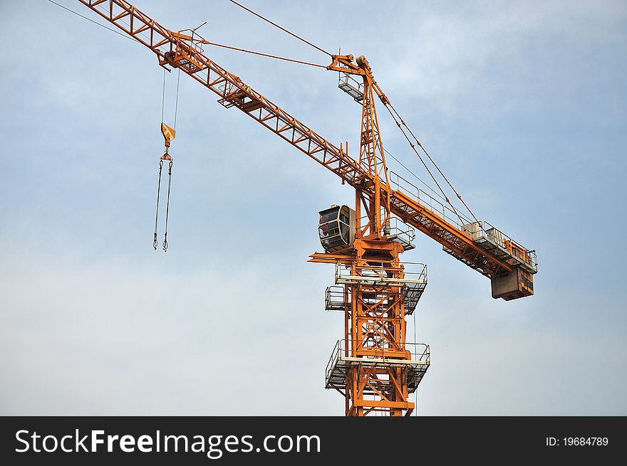 View of a crane in construction