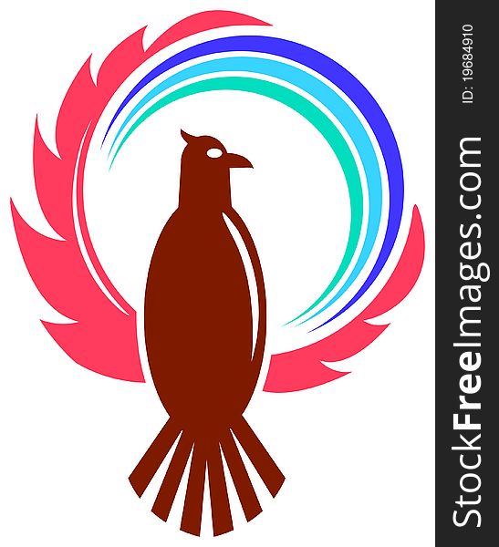 Eagle with globe isolated line art design