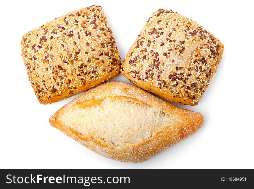 Tasty baked with sesame, isolated on a white background. Tasty baked with sesame, isolated on a white background