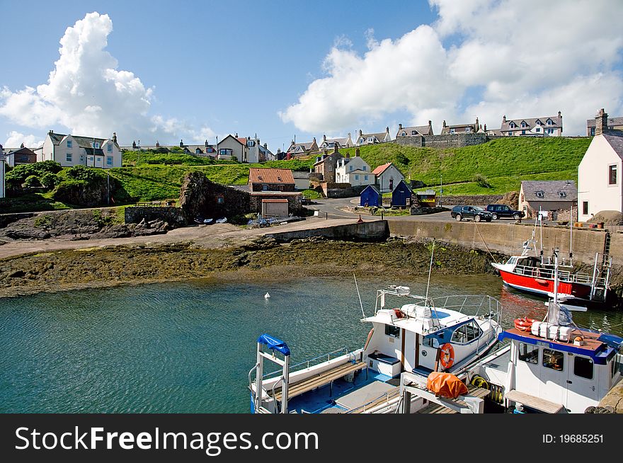 The town and harbour of st abbs in scotland. The town and harbour of st abbs in scotland