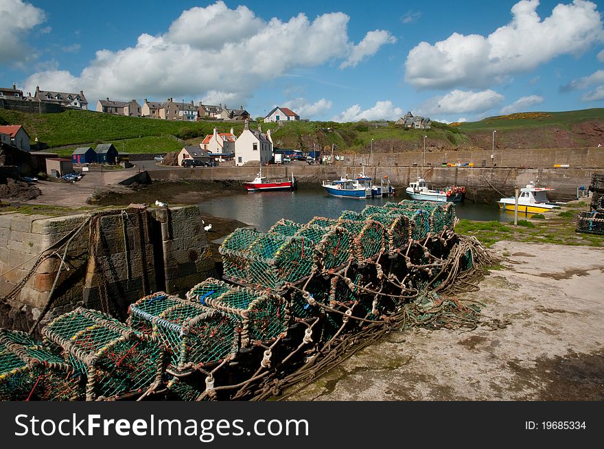 The town and harbour  of st abbs in scotland. The town and harbour  of st abbs in scotland