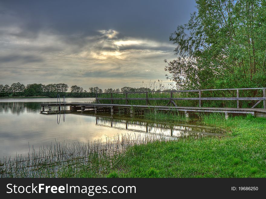 Landscape on a lake in Germany.