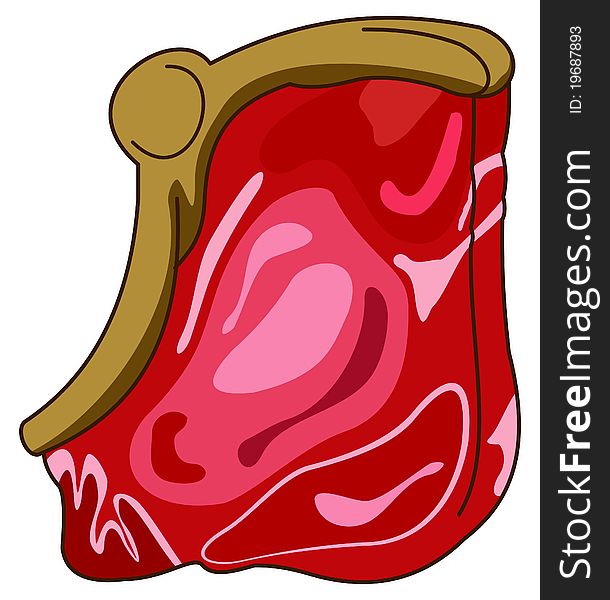 Illustration of piece of meat. Illustration of piece of meat