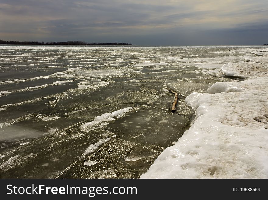 Ice on a Frozen lake. Ice on a Frozen lake