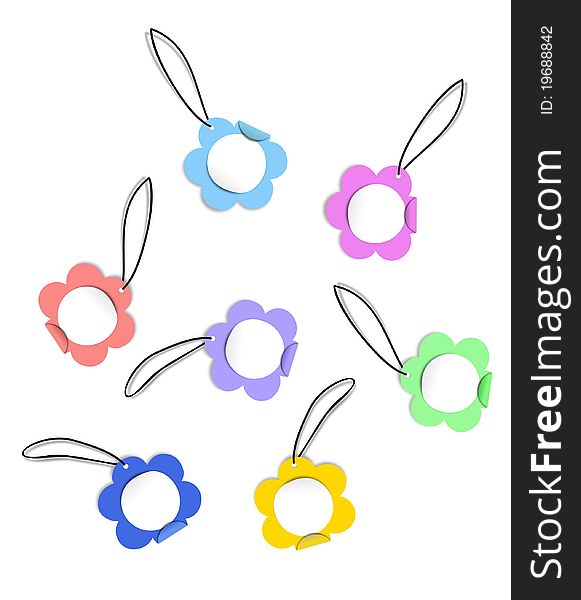 Collection of seven colorful tags - illustration. Collection of seven colorful tags - illustration