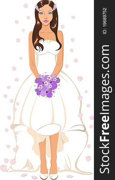 Vector illustration of a girl in wedding dress. Vector illustration of a girl in wedding dress