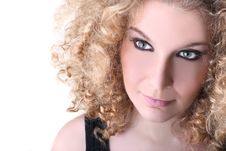 Young Woman With Blonde Curly Hair Stock Images Young Woman With Blonde Curly Hair Stock Images