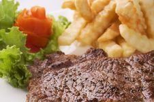 Steak, Salad And French Fries Stock Photography Steak, Salad And French Fries Stock Photography
