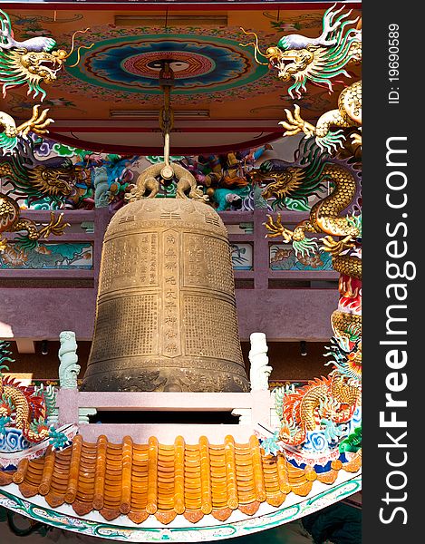 A belfry in Chinese Temple , Thailand