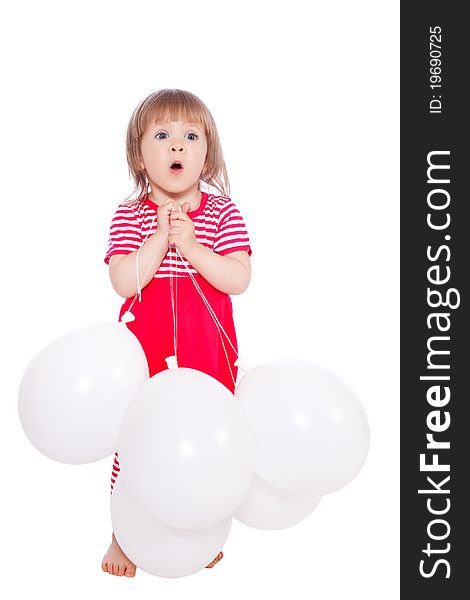 Foto-little girl with balloons