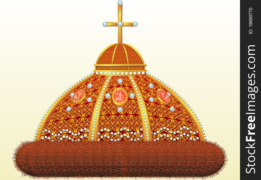 Crown of Russian tsar - the Cap of the Monomah, stylization