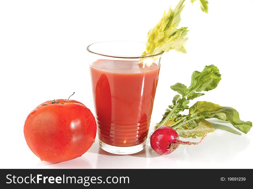 Healthy vegateble juice over white background. Healthy vegateble juice over white background