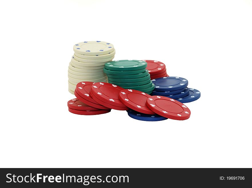 A Stack of Multicolored Poker Chips