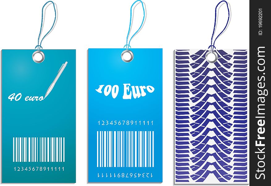 Set of price tags with tire design