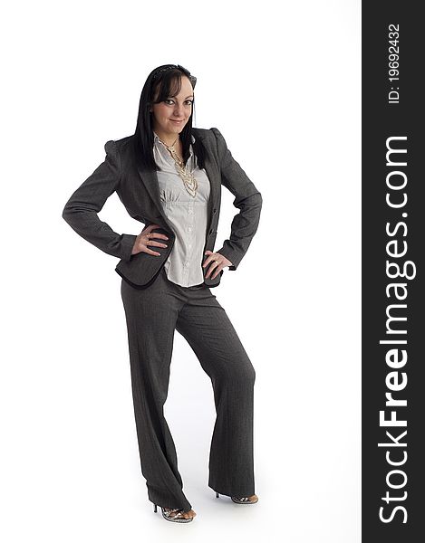 Image showing young business woman isolated against white