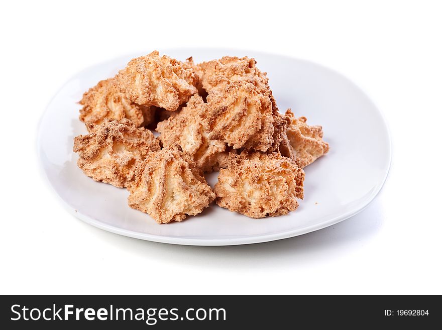 Plate cookies isolated on white